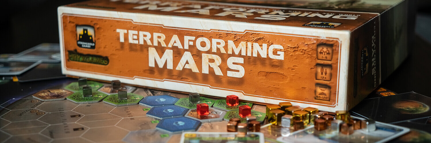 Terraforming Mars box and various components