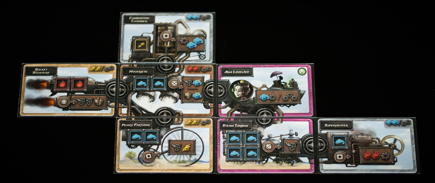 Card design in Steampunk Rally