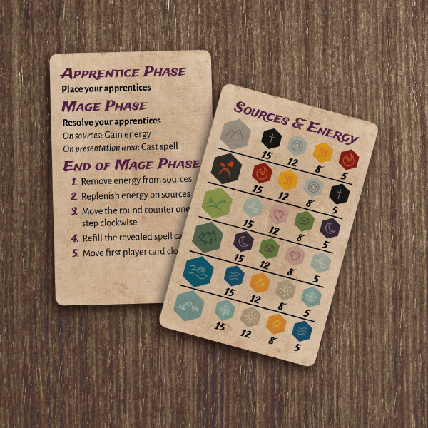 Hexed reference cards